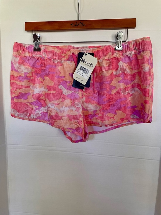 Salt Life Pants - Salt Life Juniors/Women’s Pink Peach Camo Athletic Shorts Lounging